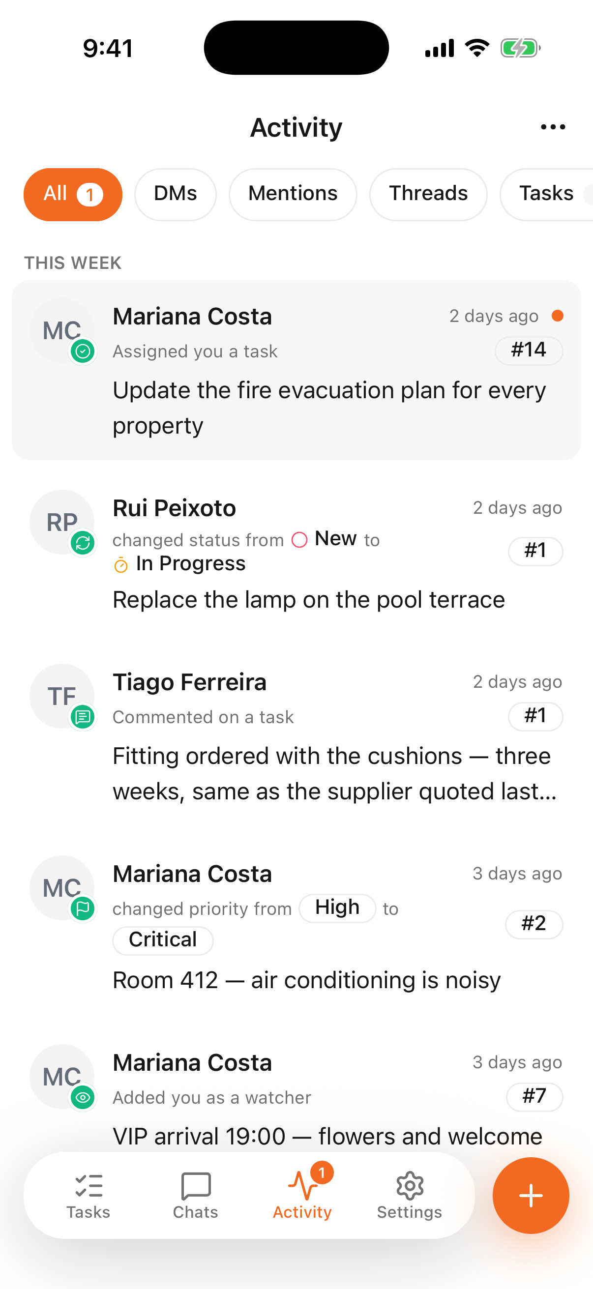 Activity screenshot