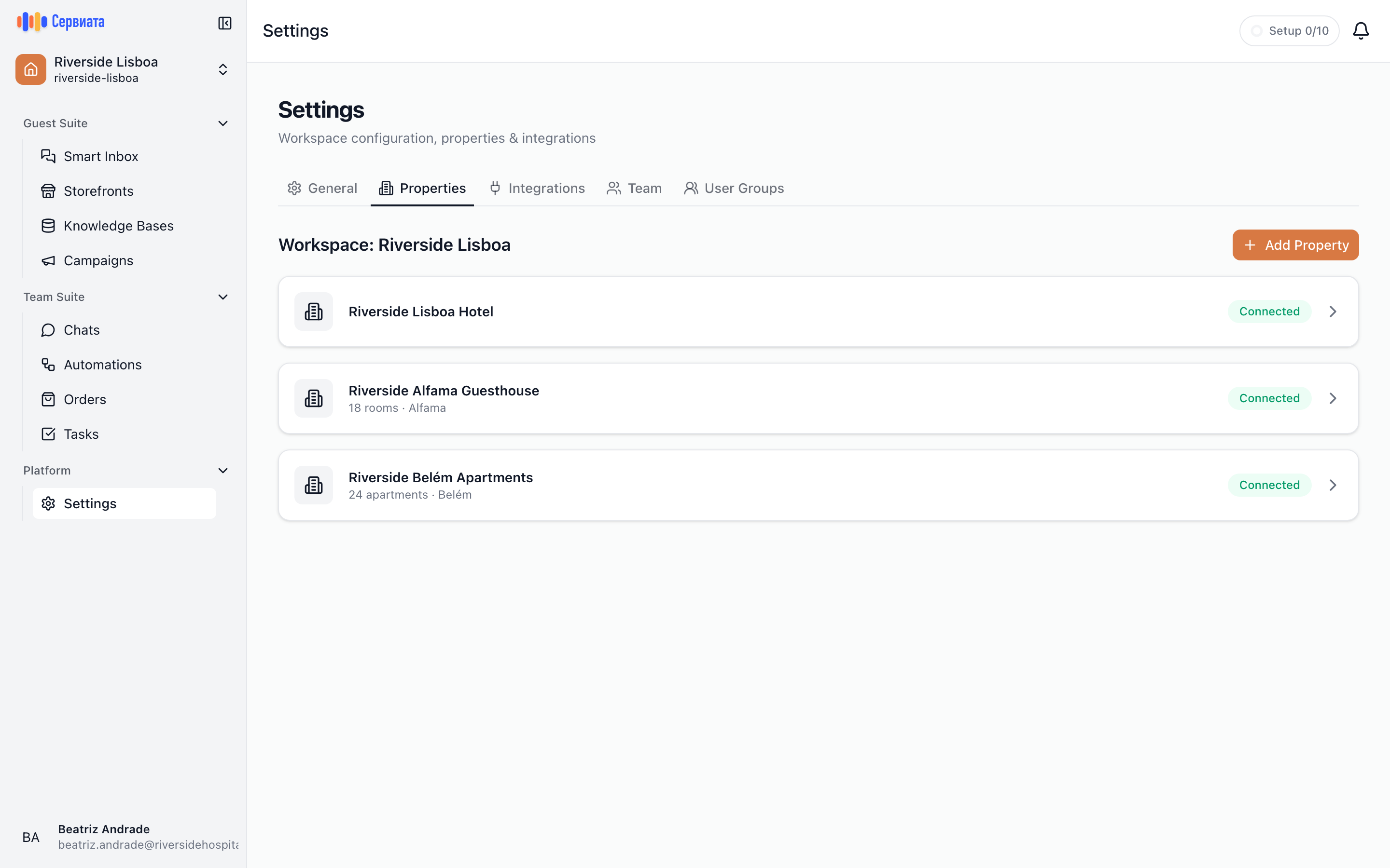 Properties screenshot
